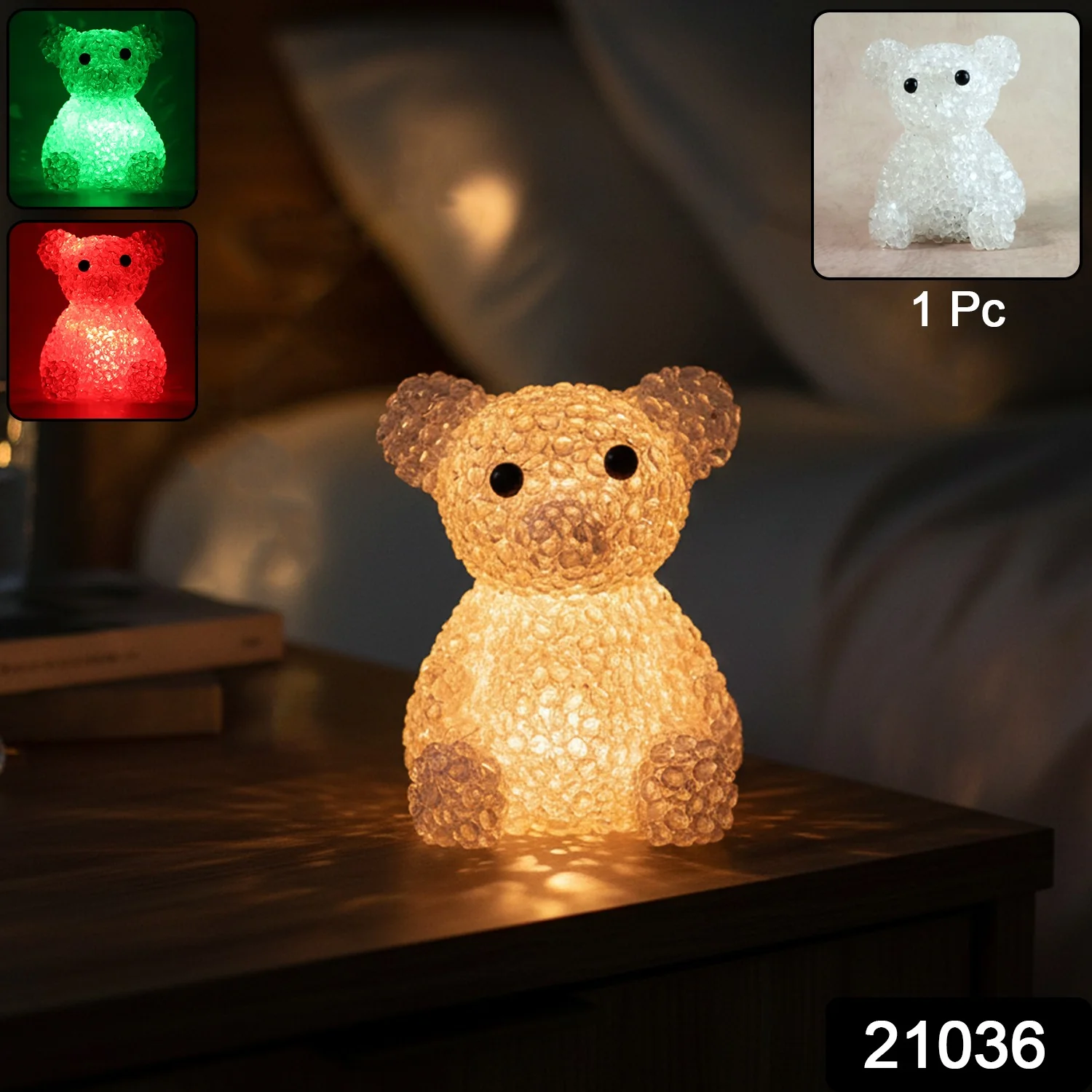 Bear Decorative LED Night Lamp with Color-Changing Glow (1 Pc) - Image 2
