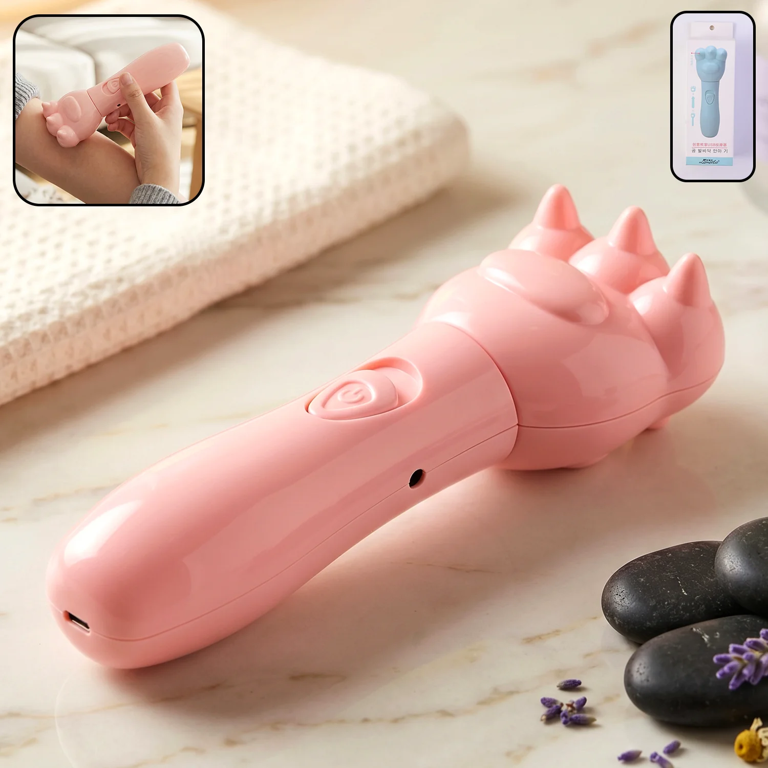Cute Bear Shape Electric Hand Massager for Relaxation Itching Relief - Image 3