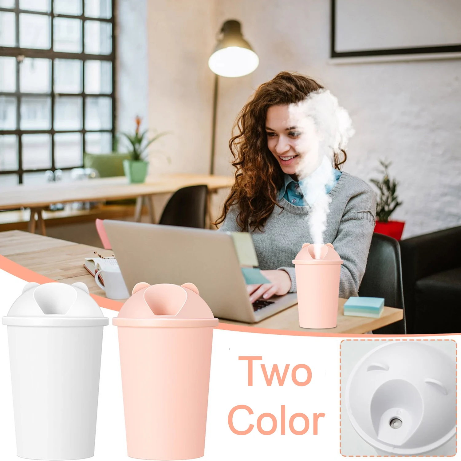 Cute Bear Shape USB Humidifiers Cup (1 Pc / Multicolor Light) - Image 6