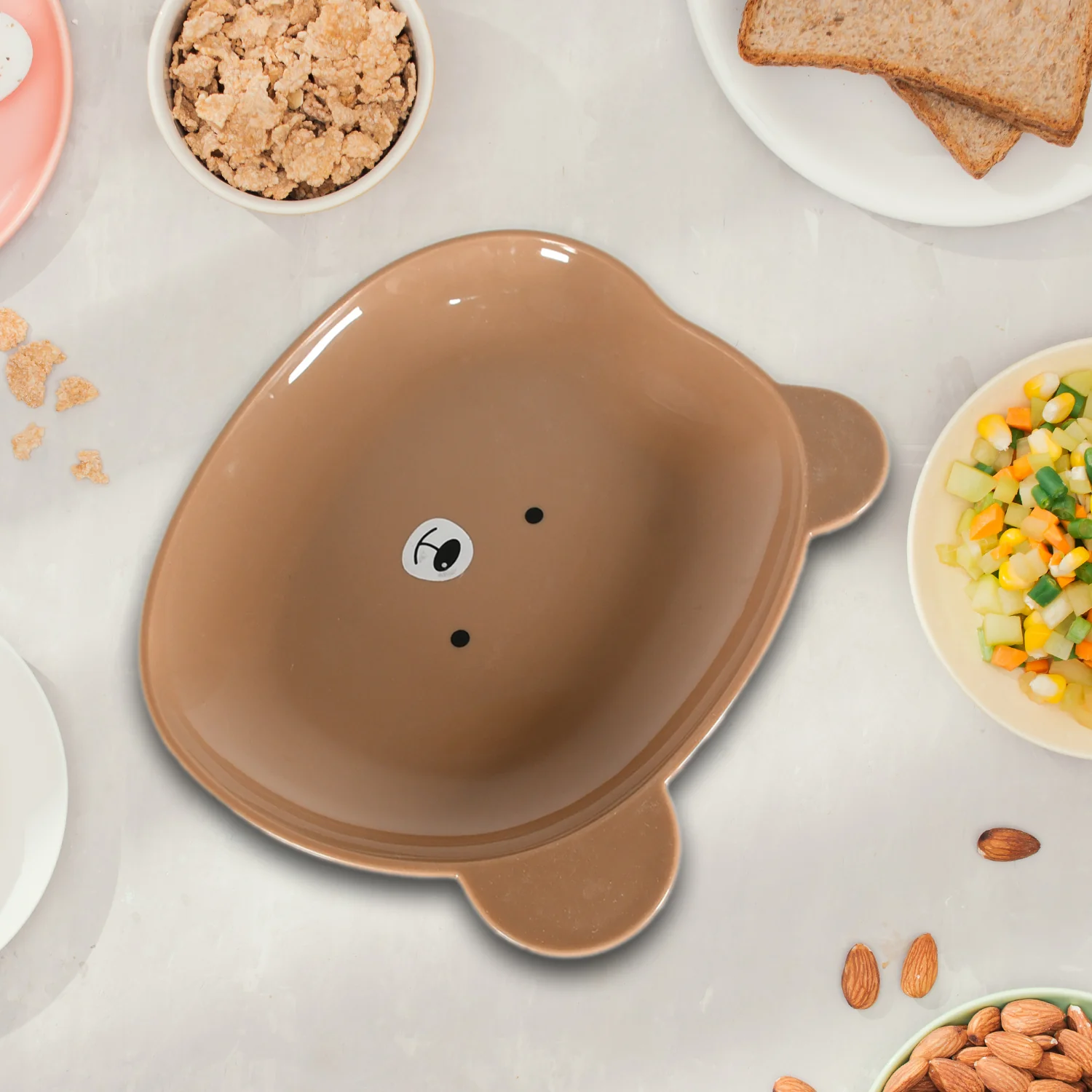 Durable Food Serving Plate, Bear Shaped Plate Cartoon Snack Plates  (1 Pc) - Image 3