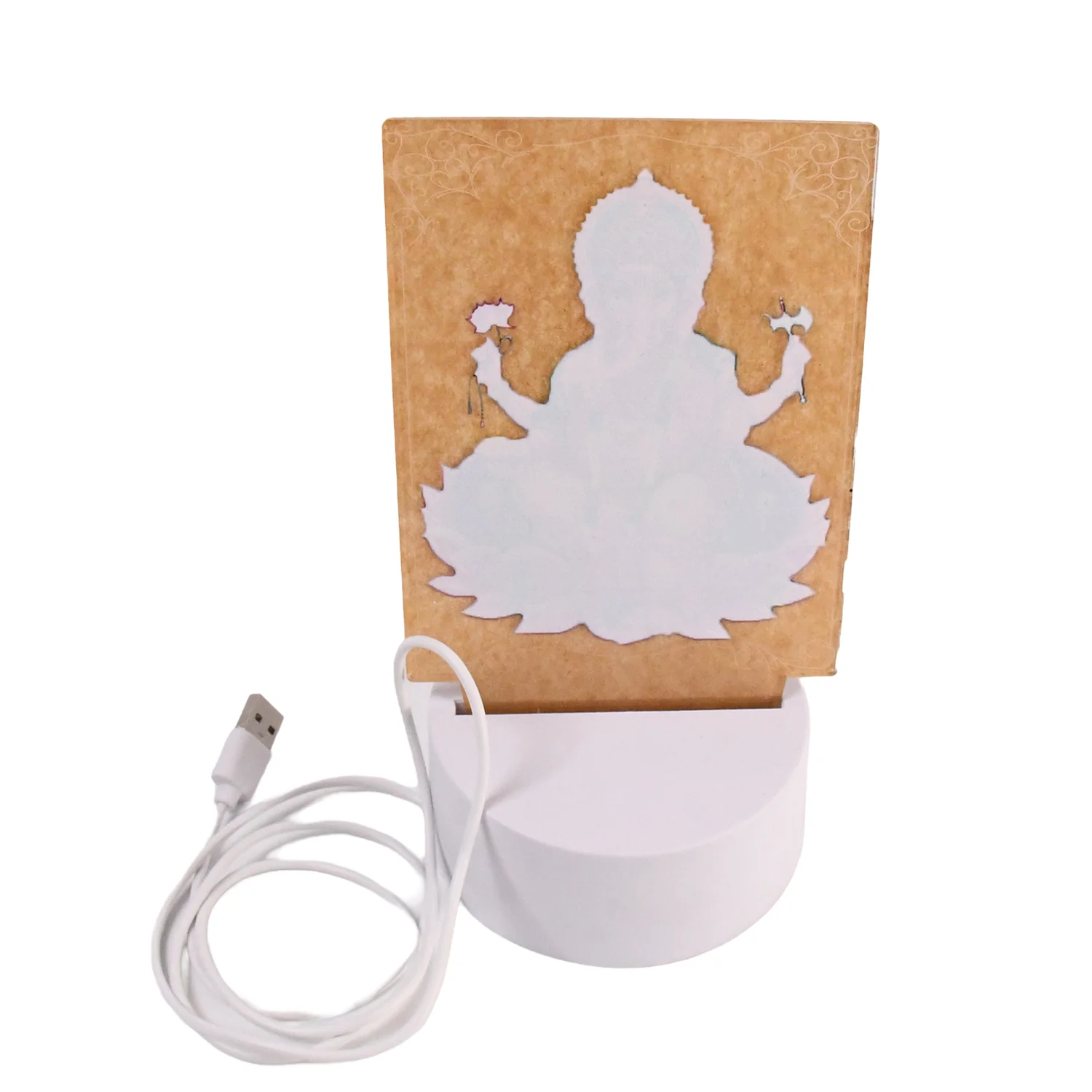 Beautiful 3D Lord Ganesh Frame with soft white light, Ganesh Ganesha (1 Pc) - Image 5