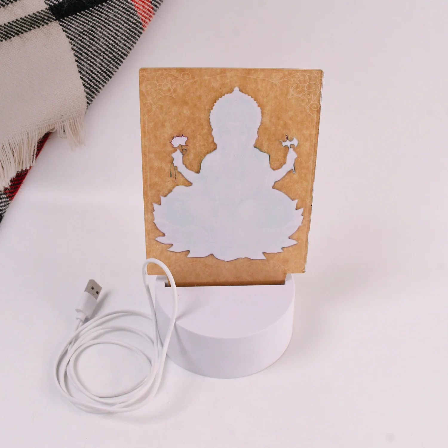 Beautiful 3D Lord Ganesh Frame with soft white light, Ganesh Ganesha (1 Pc) - Image 6