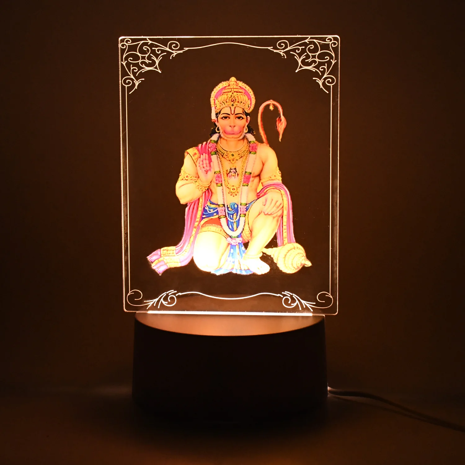 Beautiful 3D Lord Hanuman Frame with soft white light (1 Pc) - Image 6
