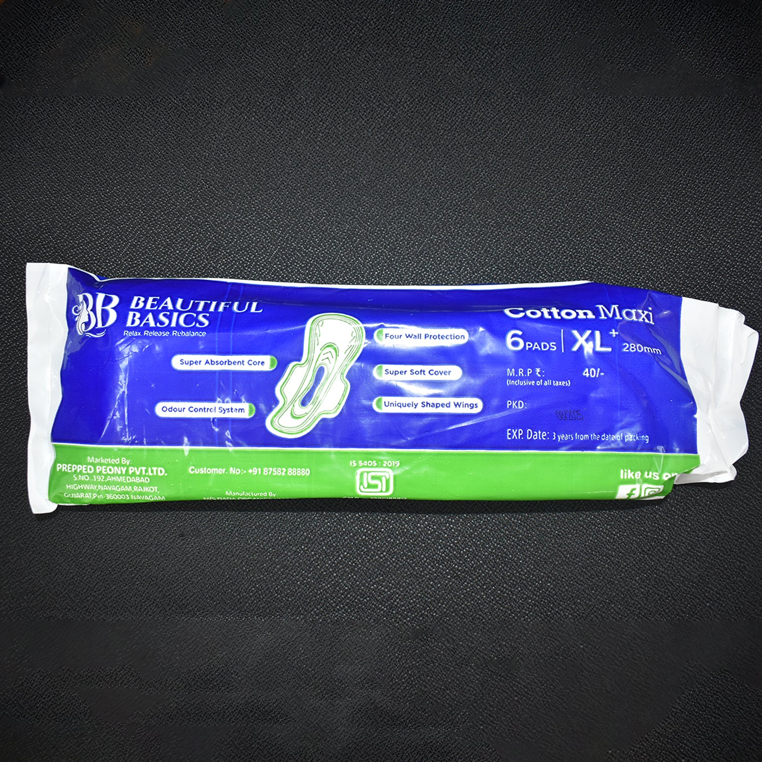 Beautiful Basics Blue Lady Sanitary Pads XL 280mm (6 Pc) - Image 7