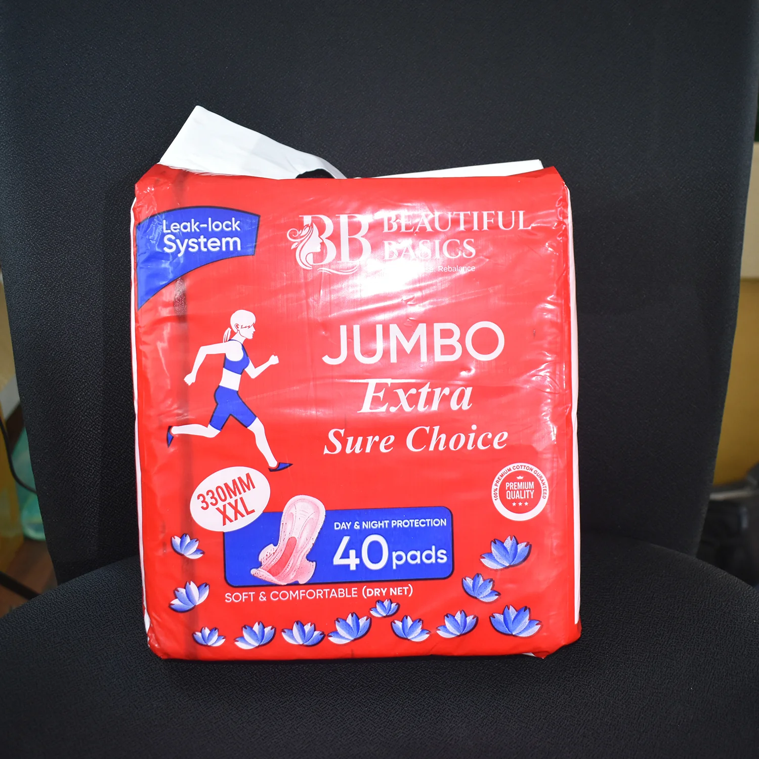 Beautiful Basics Jumbo Extra Sure Choice Sanitary Pads XXL 330mm (40 Pc) - Image 7