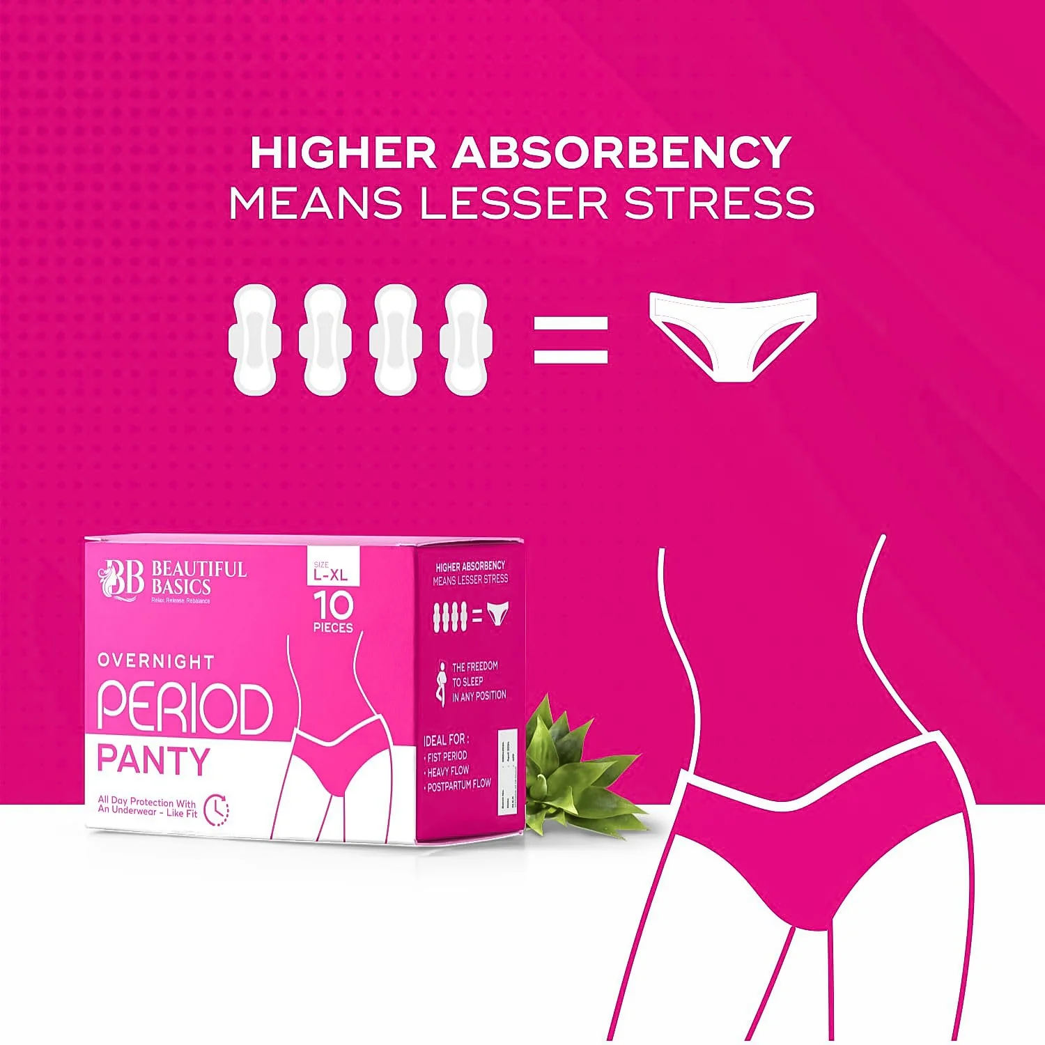 Beautiful Basics Overnight Period Panty XXL Size (10 Pc) - Image 4