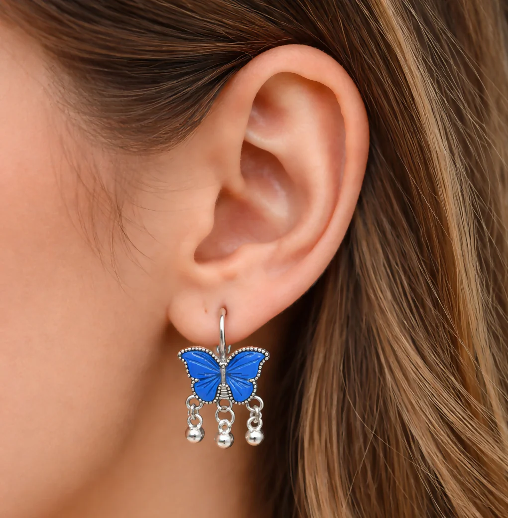 BEAUTIFUL ELEGANT BUTTERFLY EARRINGS WITH COMBO OF 4 COLOURS - Image 3