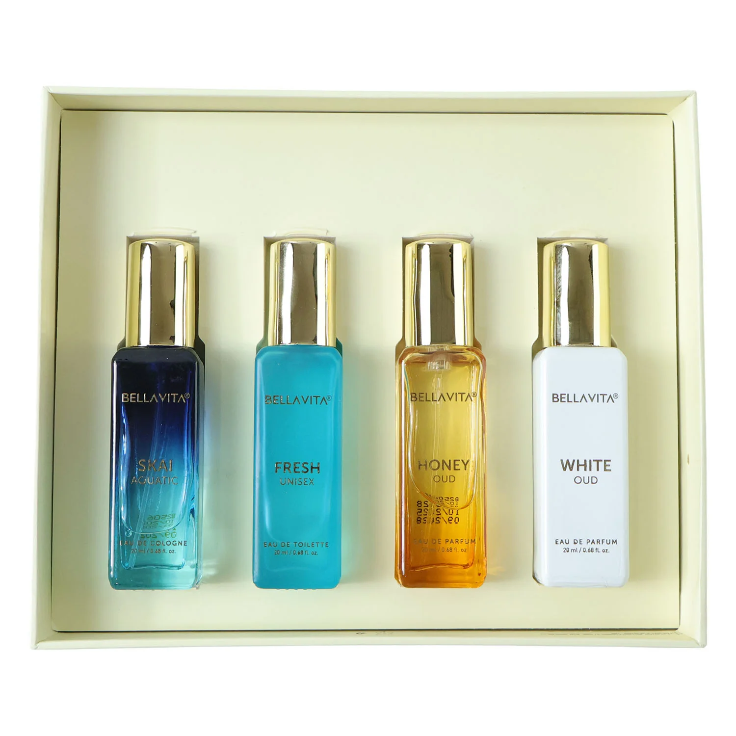 Bellavita Premium Luxury Unisex Perfume Gift Set (4 Pc, 20 ML Each) - Image 4