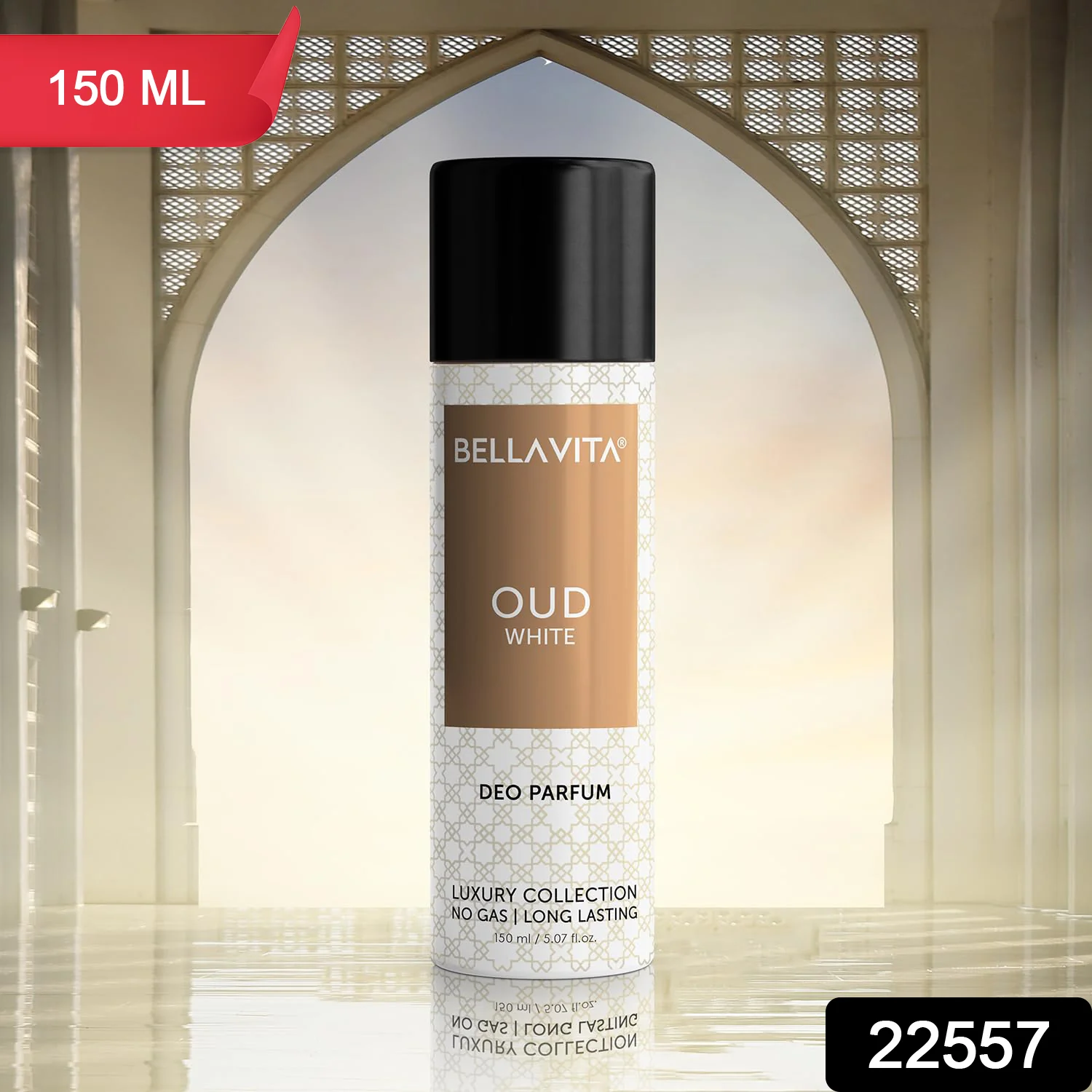 Bellavita Oud White Deo Perfume Body Spray for Men & Women 150 ML - Image 2