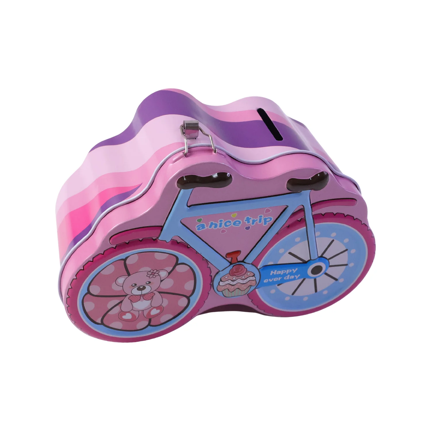 Bicycle Shape Piggy Bank With Lock & Key– 1 Pc, - Image 5