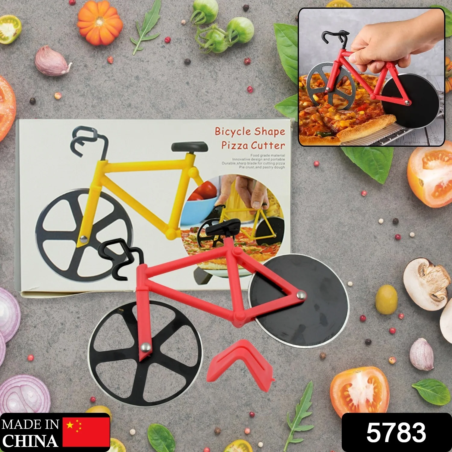 Bicycle Pizza Cutter (1 Pc): Stainless Steel, Unbreakable Handle - Image 2