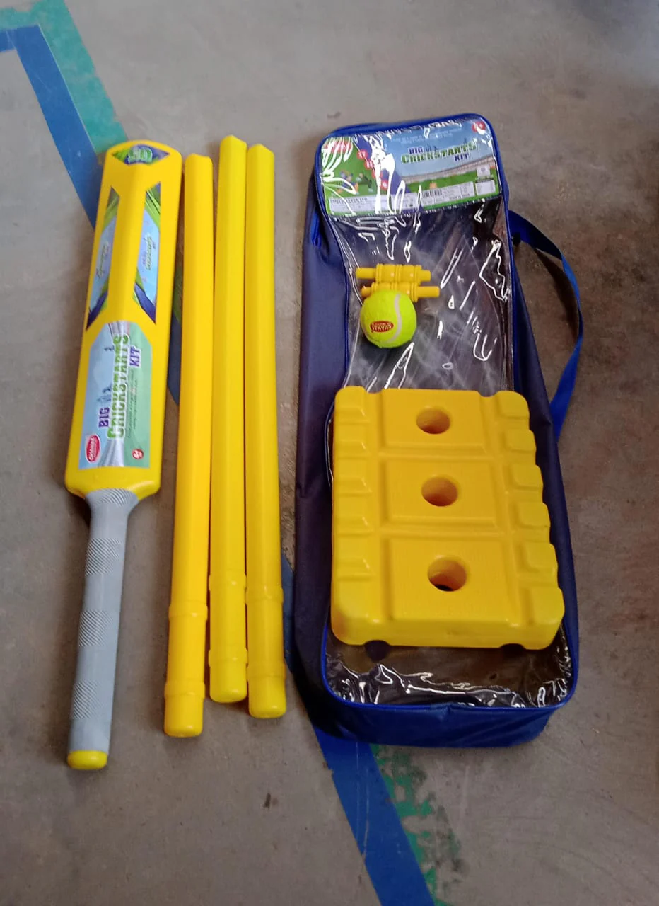 Cricket Kit with Bat, Rubber Ball, Bails, 3 Stumps & Stand Base - Image 7