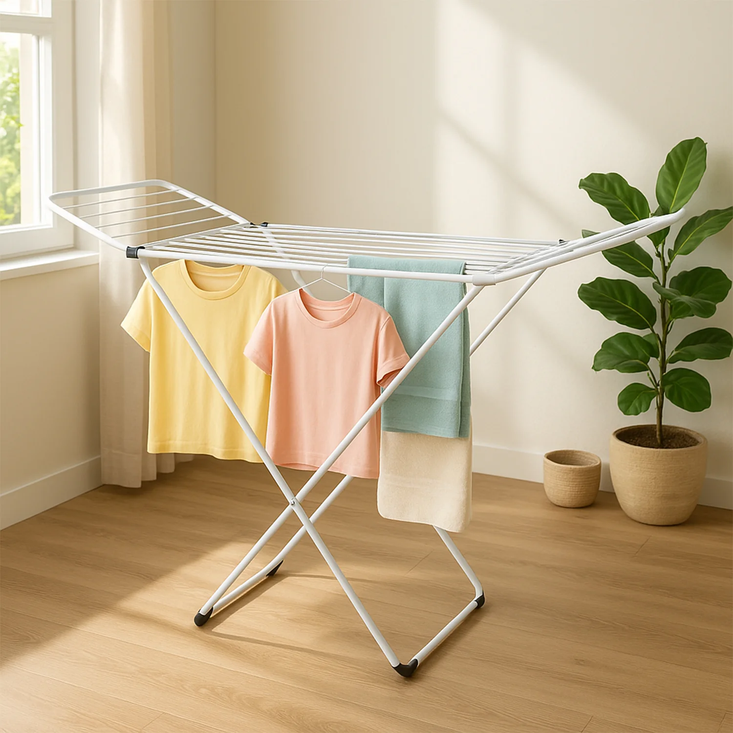 Big Foldable Butterfly Clothes Drying Stand with Wide Wings - Image 4