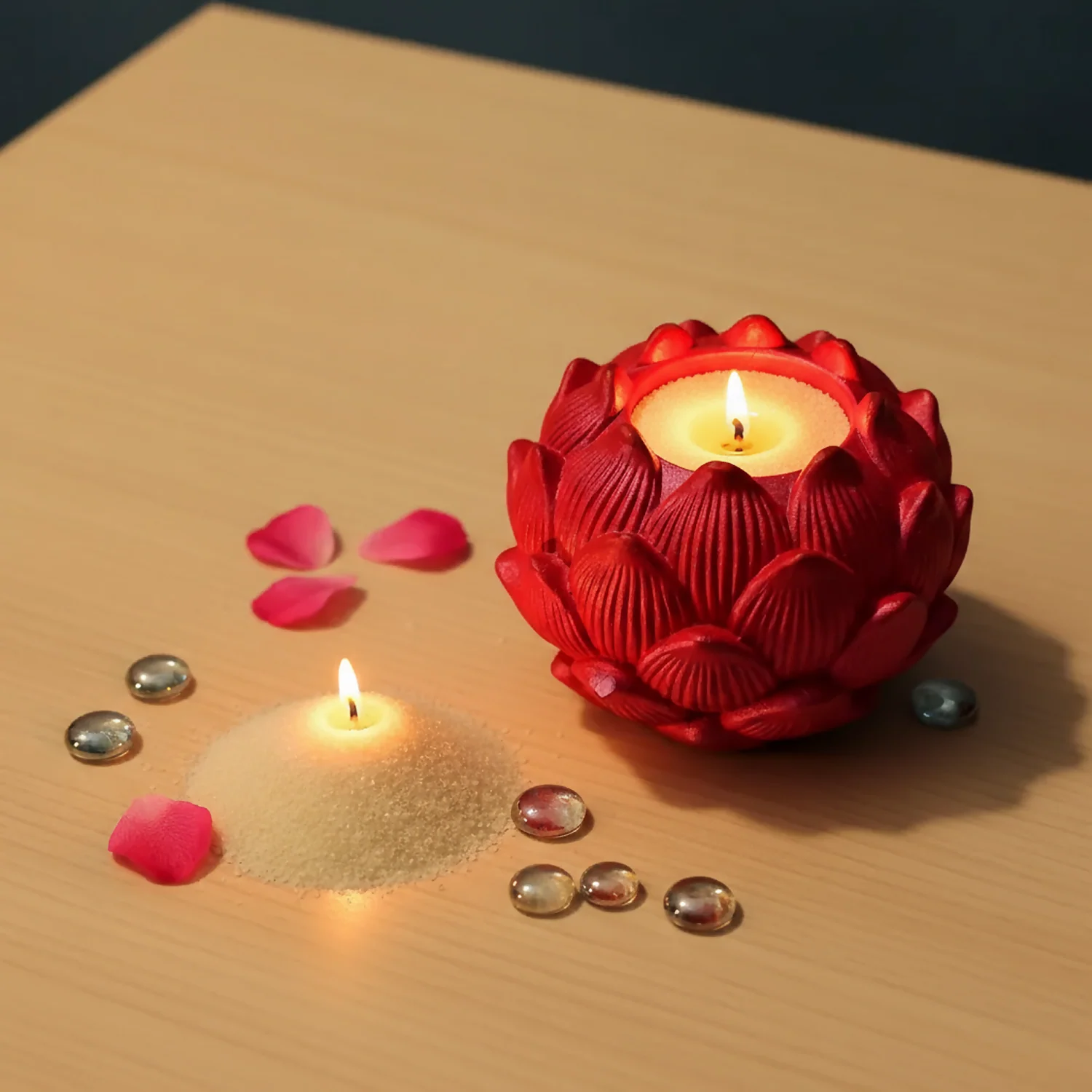 Big Kamal Lotus Decorative Diya Multi-Purpose Tealight Candle Holder - Image 2
