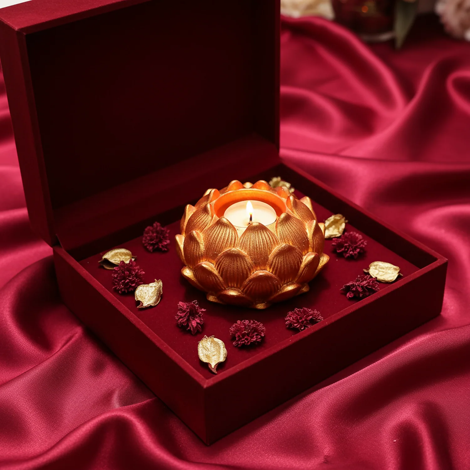 Big Kamal Lotus Decorative Diya Multi-Purpose Tealight Candle Holder - Image 5