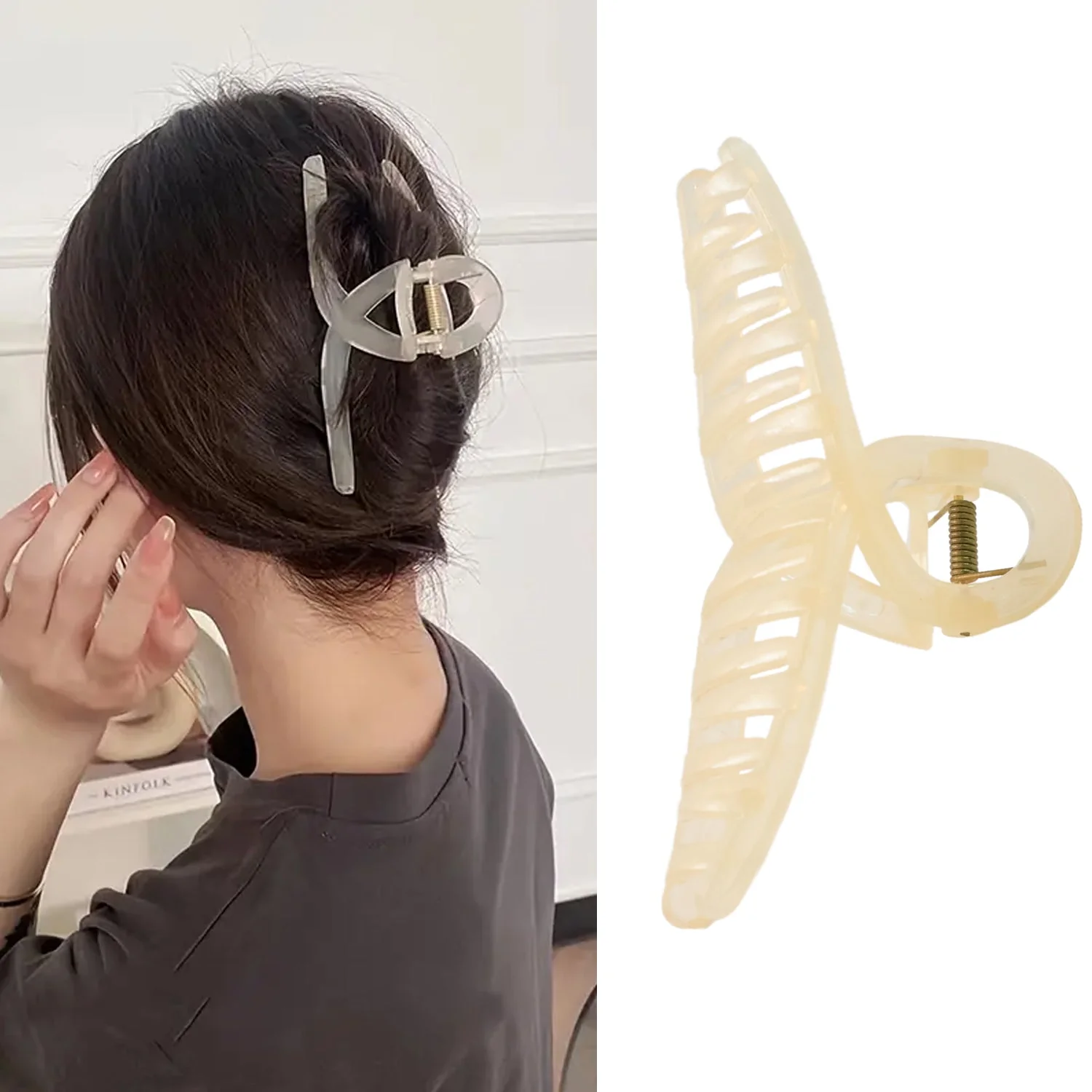 Big Plastic Hair Claw Clips Strong Clips (1 Pc / Mix Color), Hair accessories - Image 7