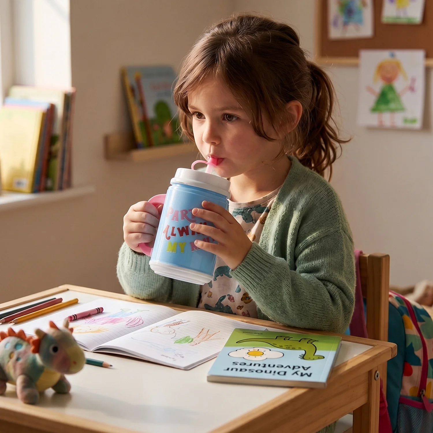 Big Plastic Insulated Mug With Straw (1 Pc, 709 ML) - Image 3