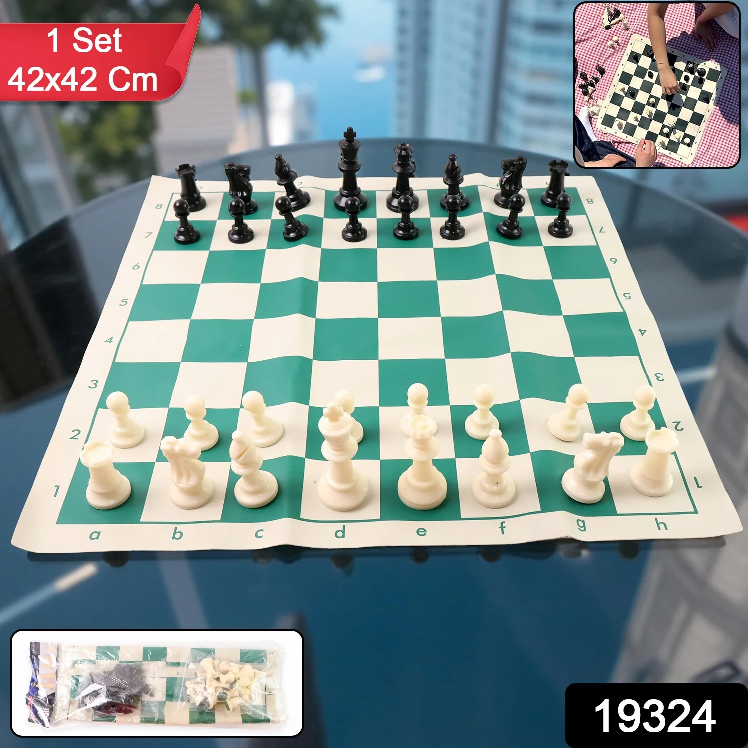 Big Premium Portable Chess Set Plastic Chess Pieces (1 Set) - Image 2