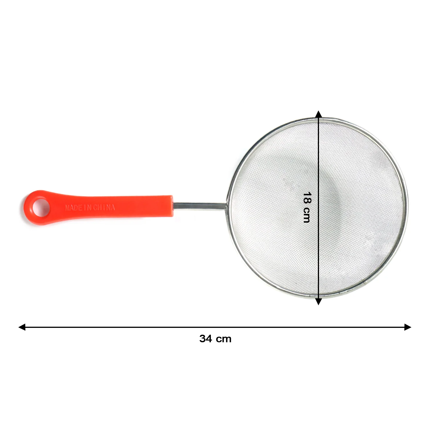 B-Grade Big Size Fine Mesh Kitchen Strainer with Strong Handle Grip (1 Pc) - Image 6