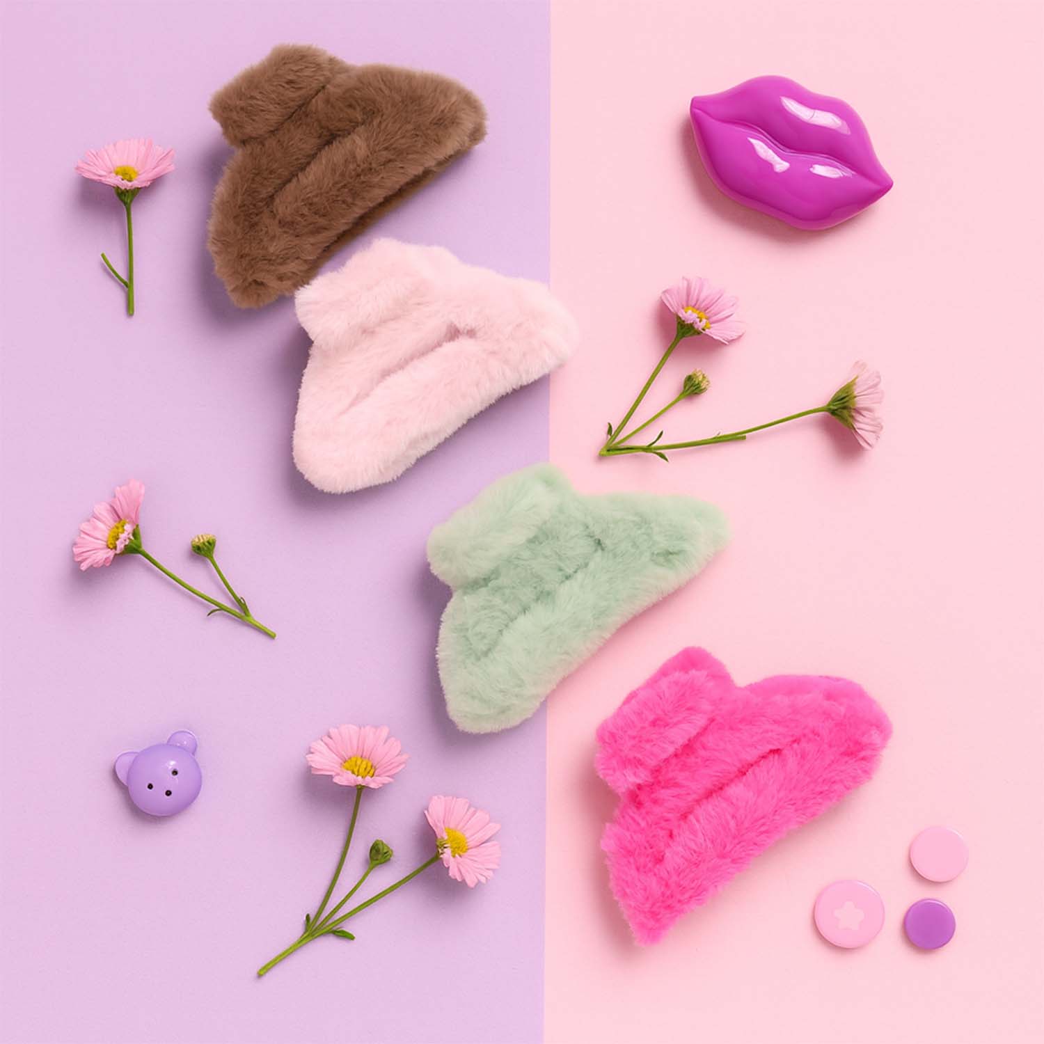 Big-Size Soft Faux Fur Hair Claw Clips (1 Pc) - Image 7