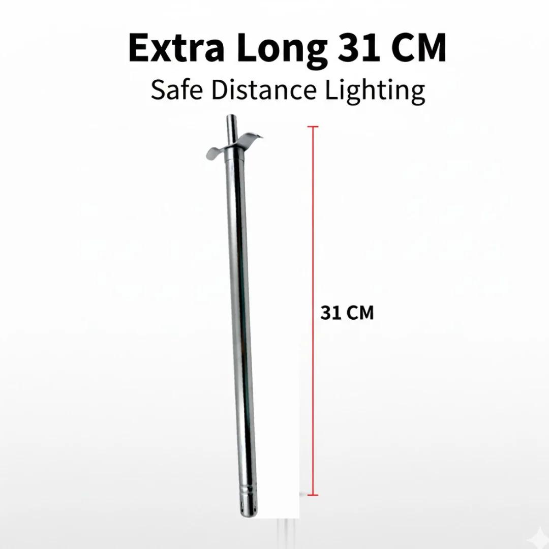 Stainless Steel Gas Lighter - Long Spark Kitchen Stoves & Restaurants (31 Cm / 1 Pc) - Image 4