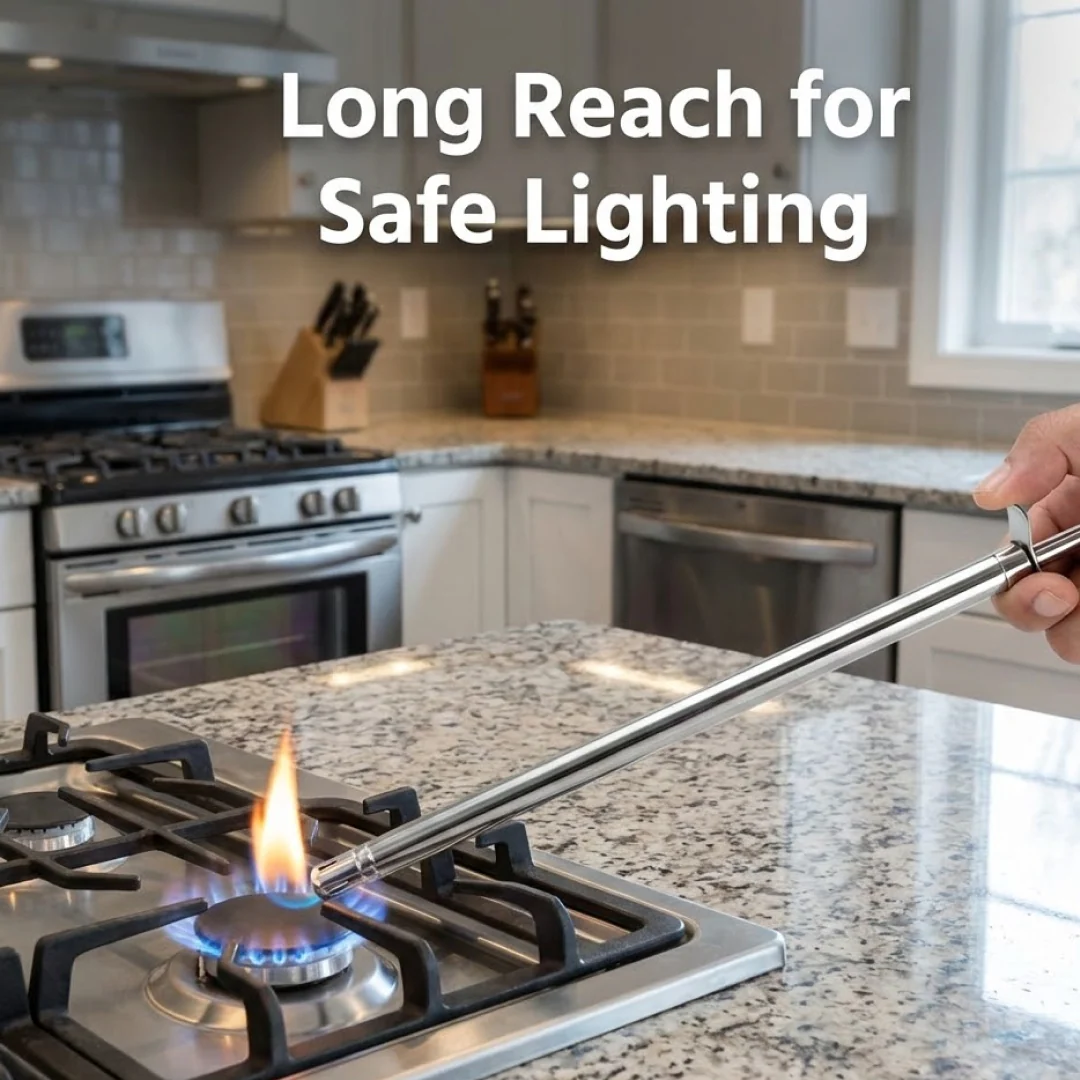 Stainless Steel Gas Lighter - Long Spark Kitchen Stoves & Restaurants (31 Cm / 1 Pc) - Image 5