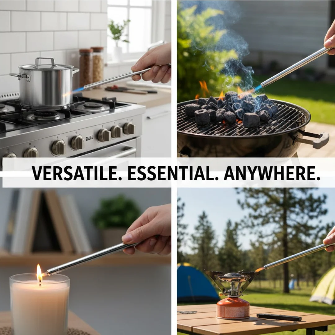 Stainless Steel Gas Lighter - Long Spark Kitchen Stoves & Restaurants (31 Cm / 1 Pc) - Image 7