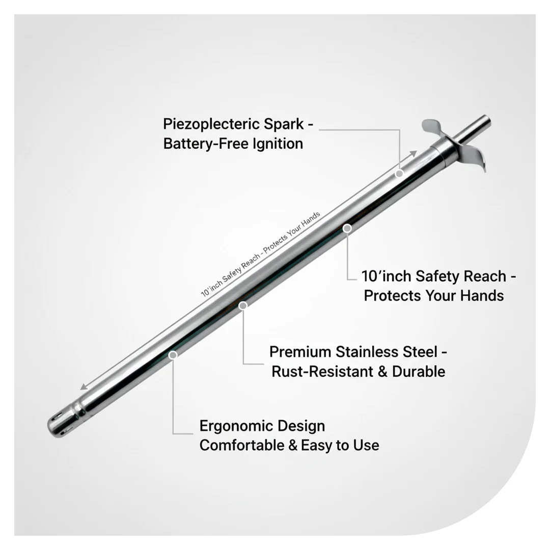 Stainless Steel Gas Lighter - Long Spark Kitchen Stoves & Restaurants (31 Cm / 1 Pc) - Image 8