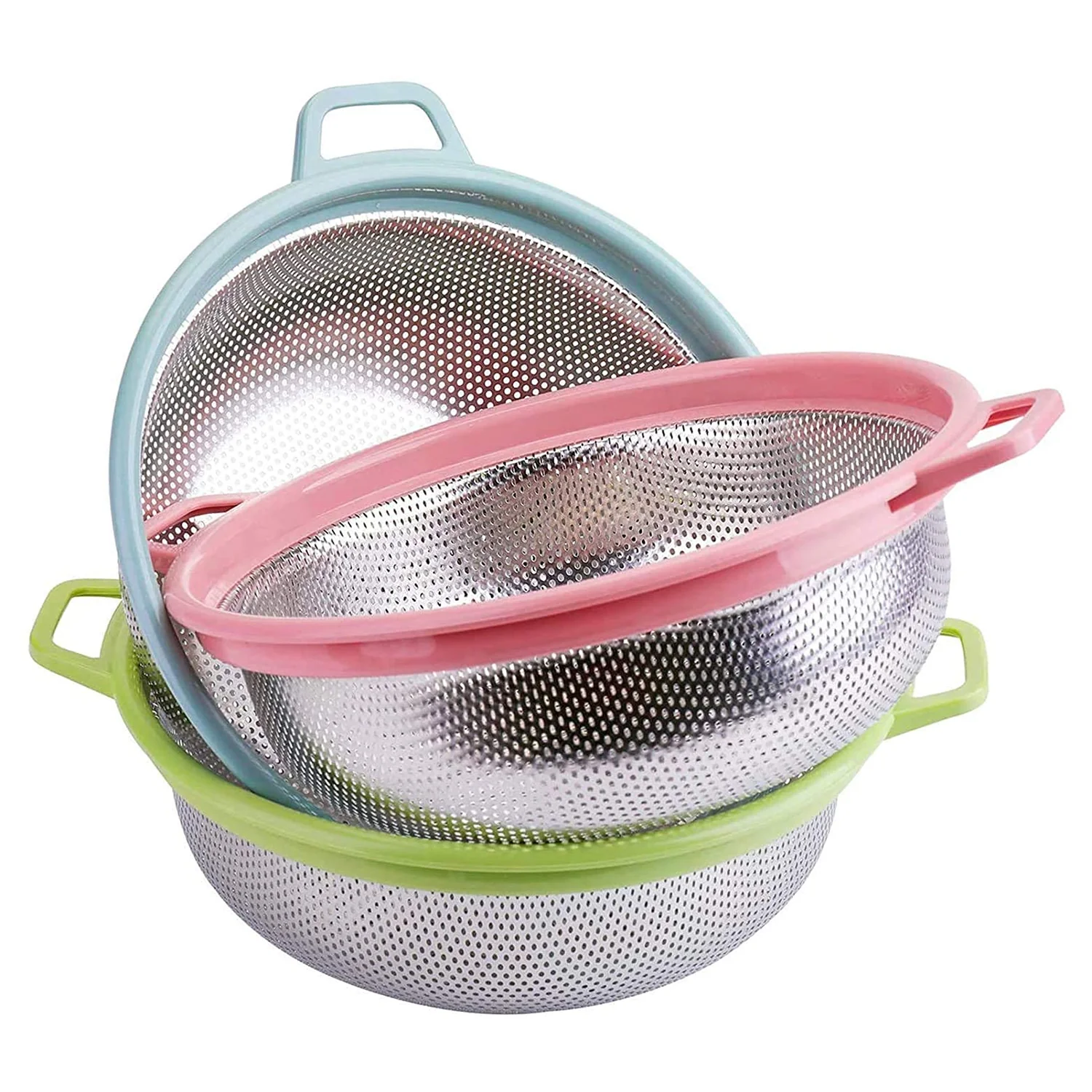 Stainless Steel Colander with Handle - Large Metal Mesh Basket Strainer (1 pc) - Image 6