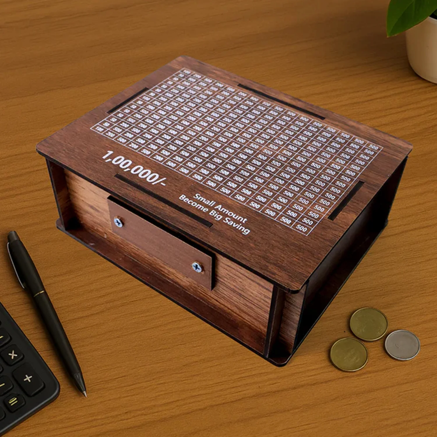 Big Wooden Savings Challenge Money Bank / Piggy Bank - (1 Pc) - Image 6
