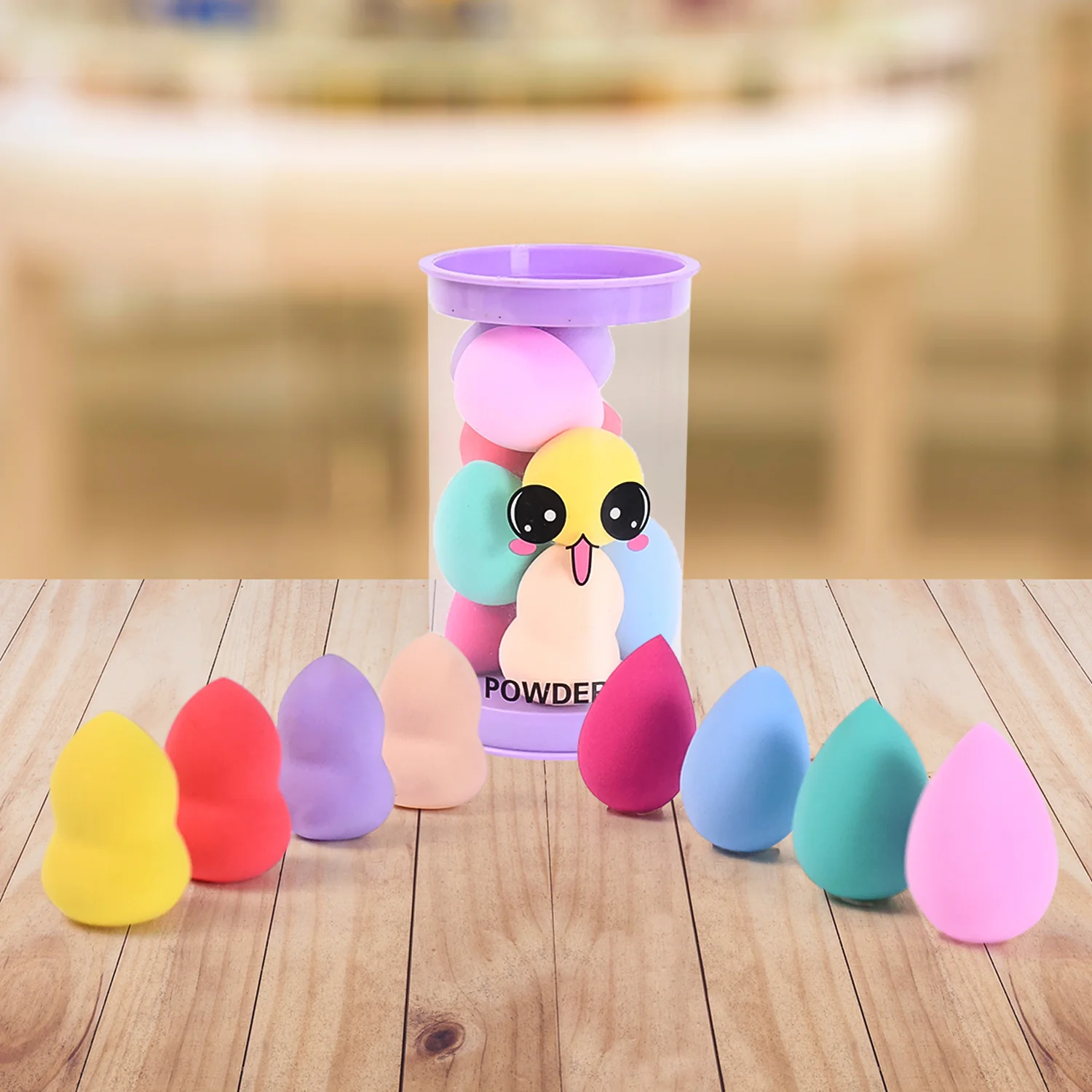 Makeup Beauty Powder Puff (8 Pcs Set / With Case / Mix Color) - Image 3
