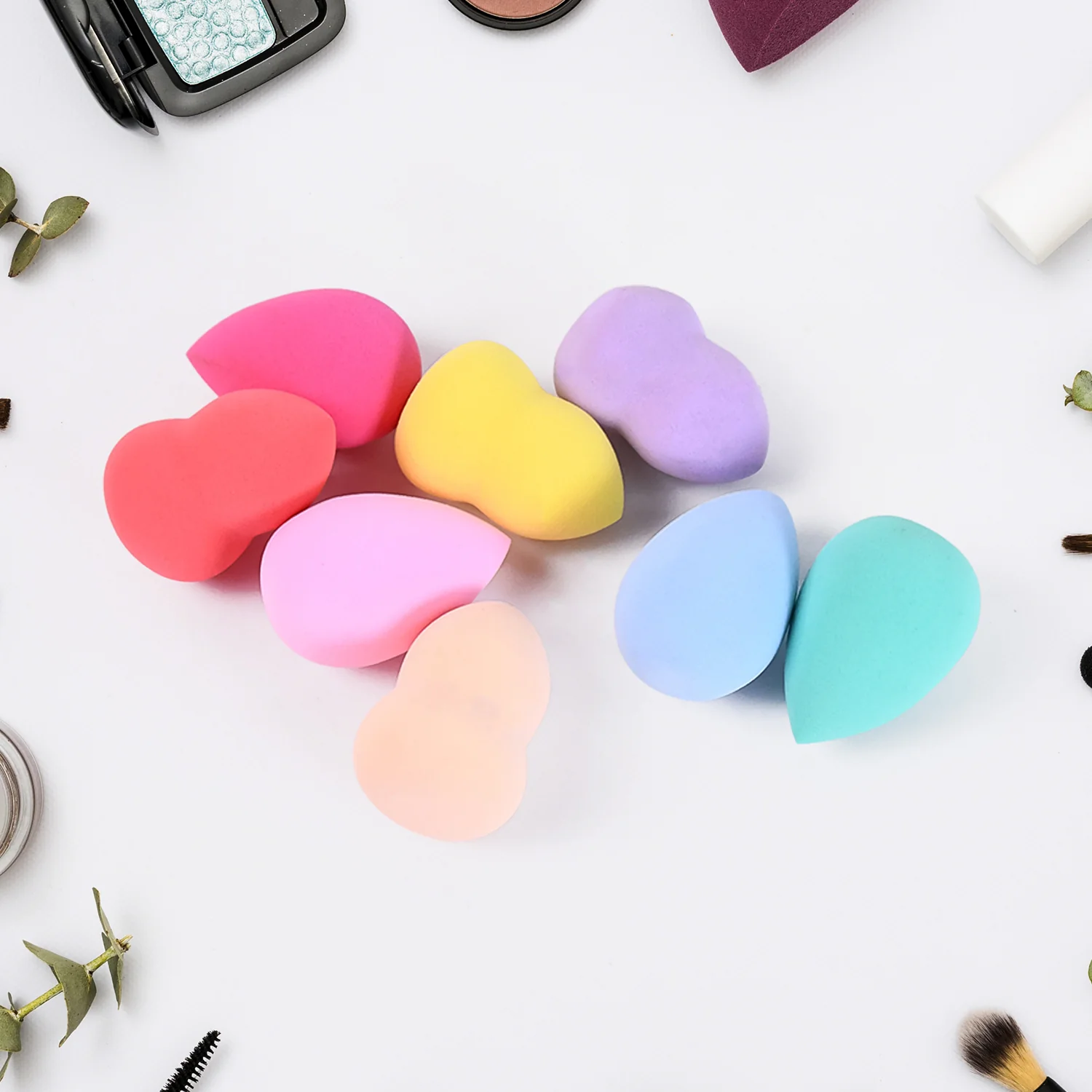 Makeup Beauty Powder Puff (8 Pcs Set / With Case / Mix Color) - Image 4