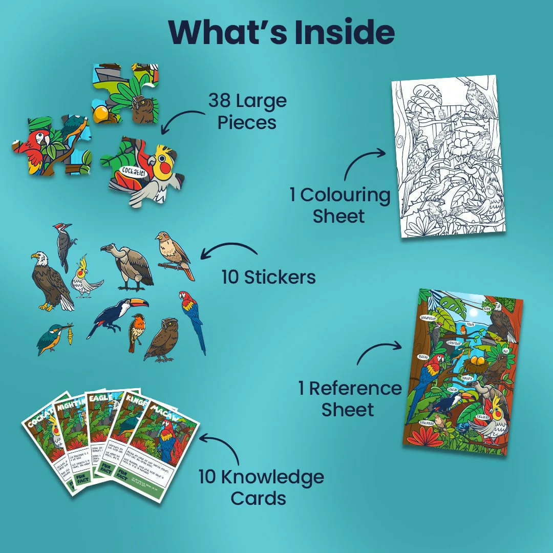 BIRD MYSTERY PUZZLE - AGE 3+ (38 PUZZLE PIECES) MDF PUZZLE SERIES - Image 2