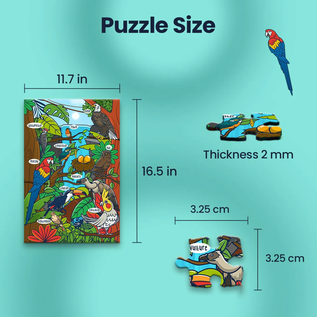 BIRD MYSTERY PUZZLE - AGE 3+ (38 PUZZLE PIECES) MDF PUZZLE SERIES - Image 3