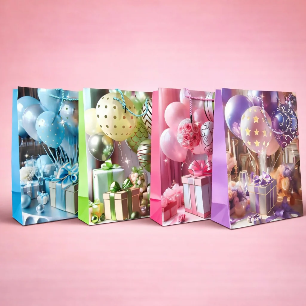 Birthday Celebration Theme Gift Paper Bag with Handle 1 Piece - Image 3