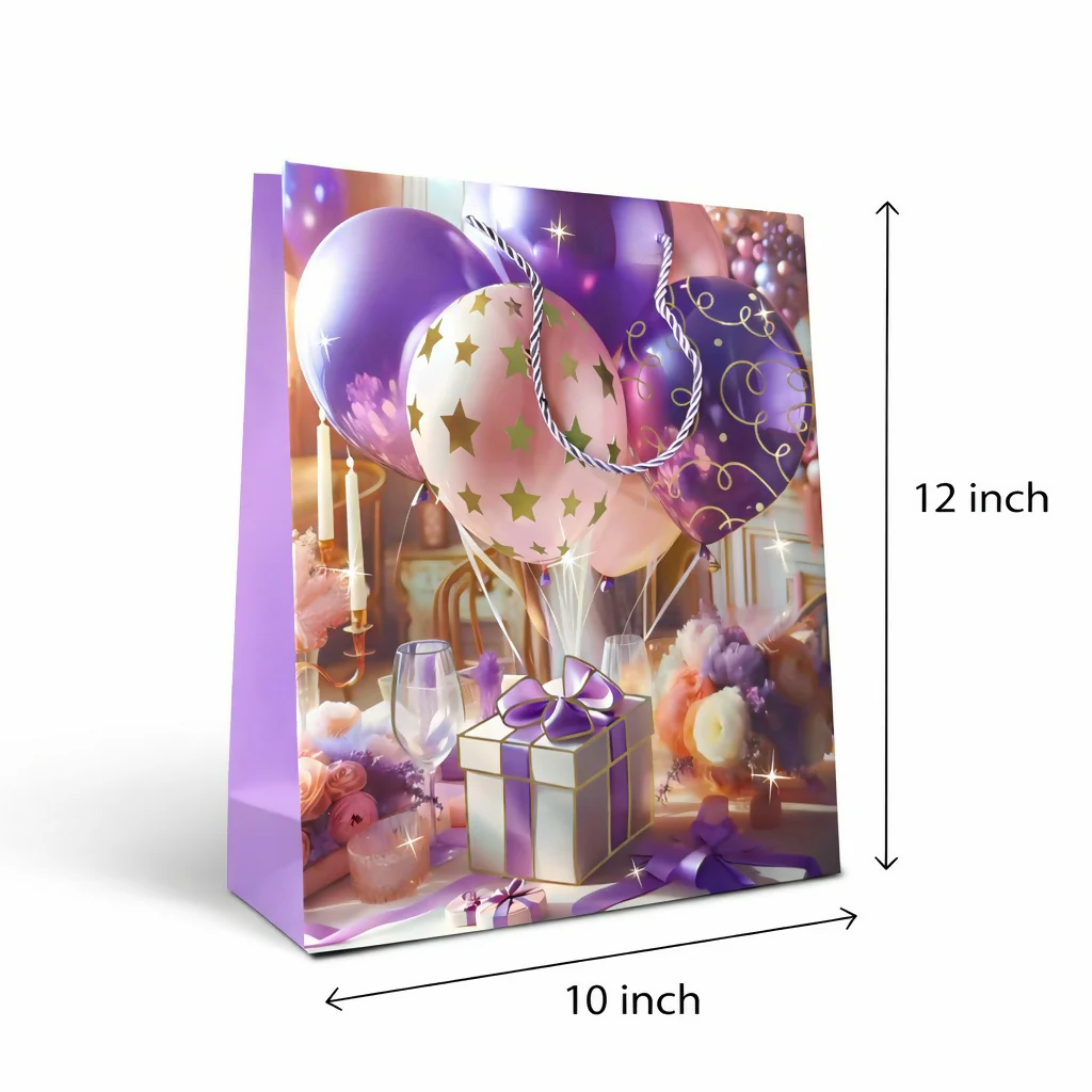 Birthday Celebration Theme Gift Paper Bag with Handle 1 Piece - Image 4