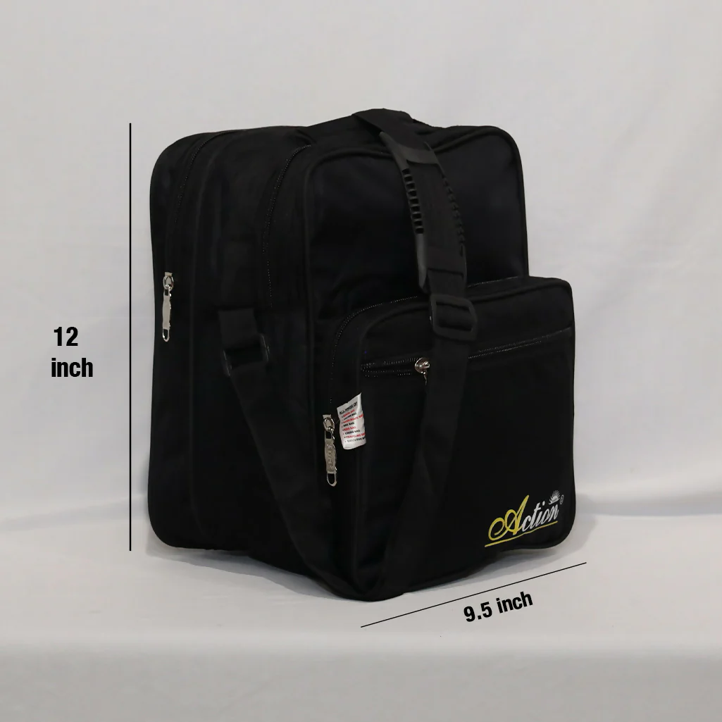 Black Action Tiffin Bag – Multi-Compartment Lunch Bag for Office & School - Image 4