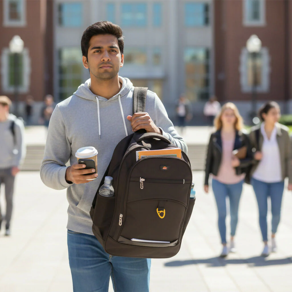 Black Backpack – Travel & Office Bag, Multi-Compartment Durable School Backpack - Image 3