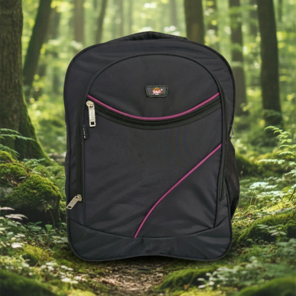 Multicolor Design Black Backpack - Image 2