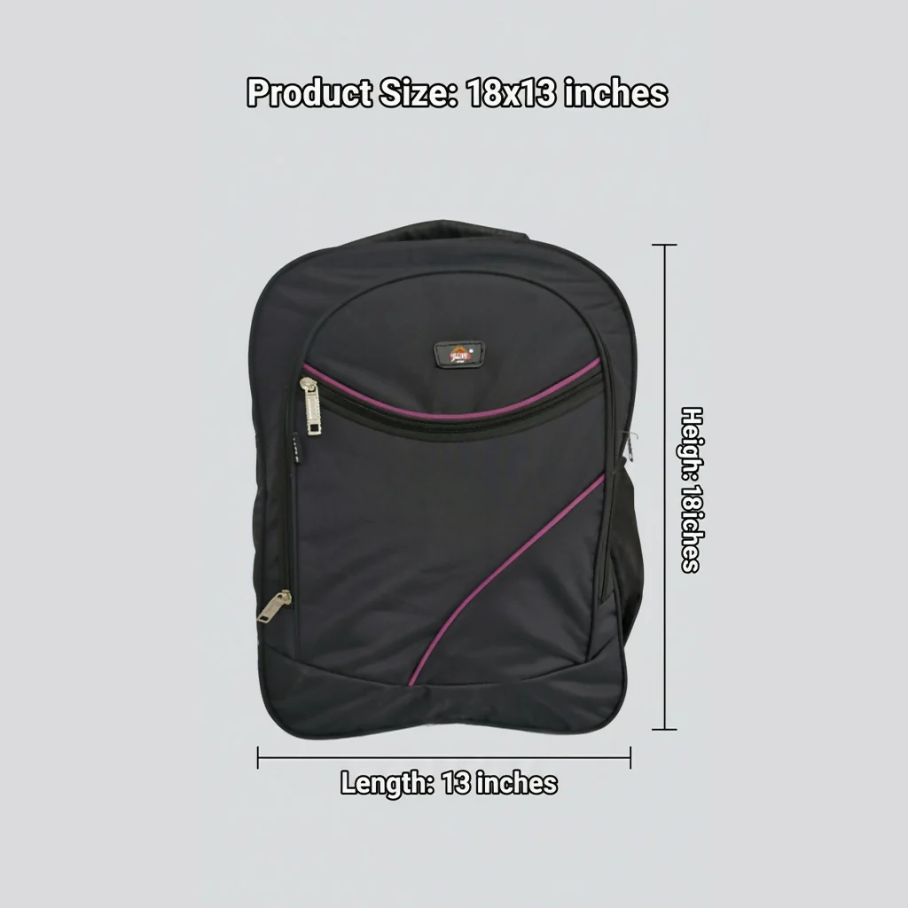 Multicolor Design Black Backpack - Image 4