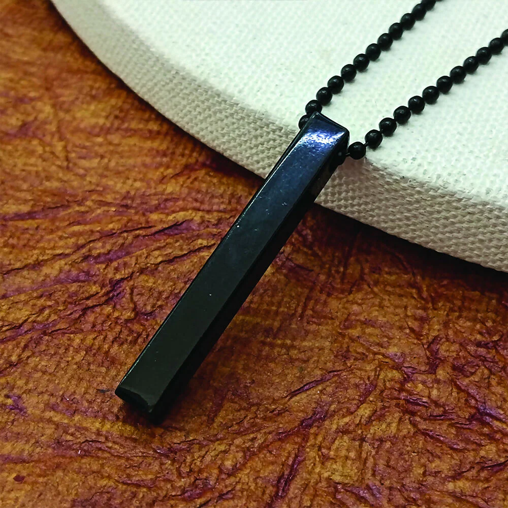 Black Bar Chain Pendent for mens - Image 3