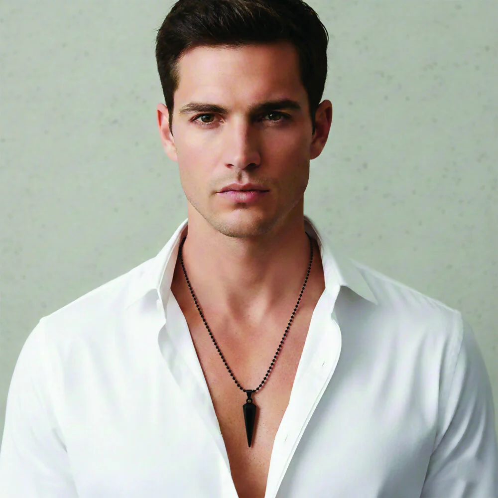 Black Bar Chain Pendent set For mens - Image 2