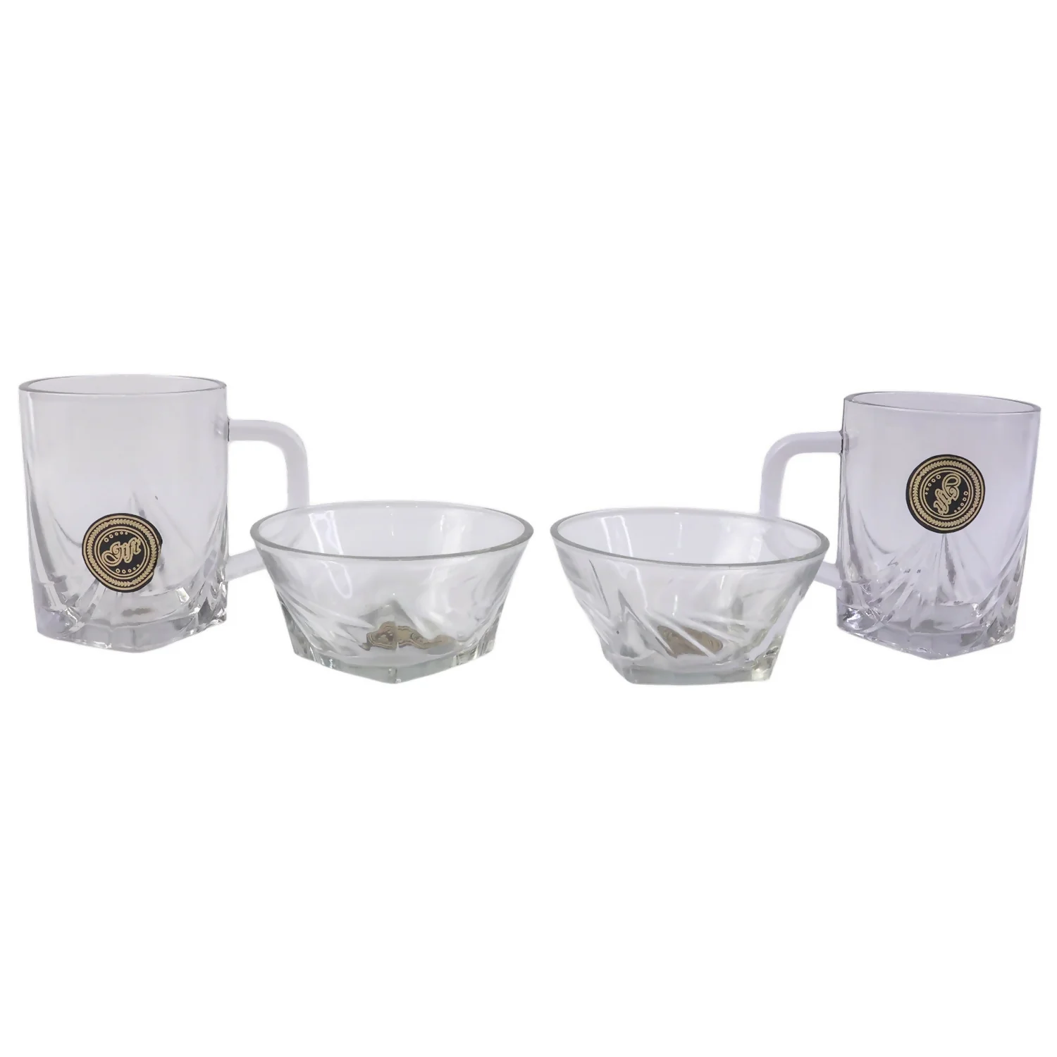 Black Berry 4-Piece Glassware Gift Set - 2 Elegant Coffee Mugs & 2 Crystal Snacks Bowls | Premium Transparent Crockery Set for Home & Gifting - Image 6