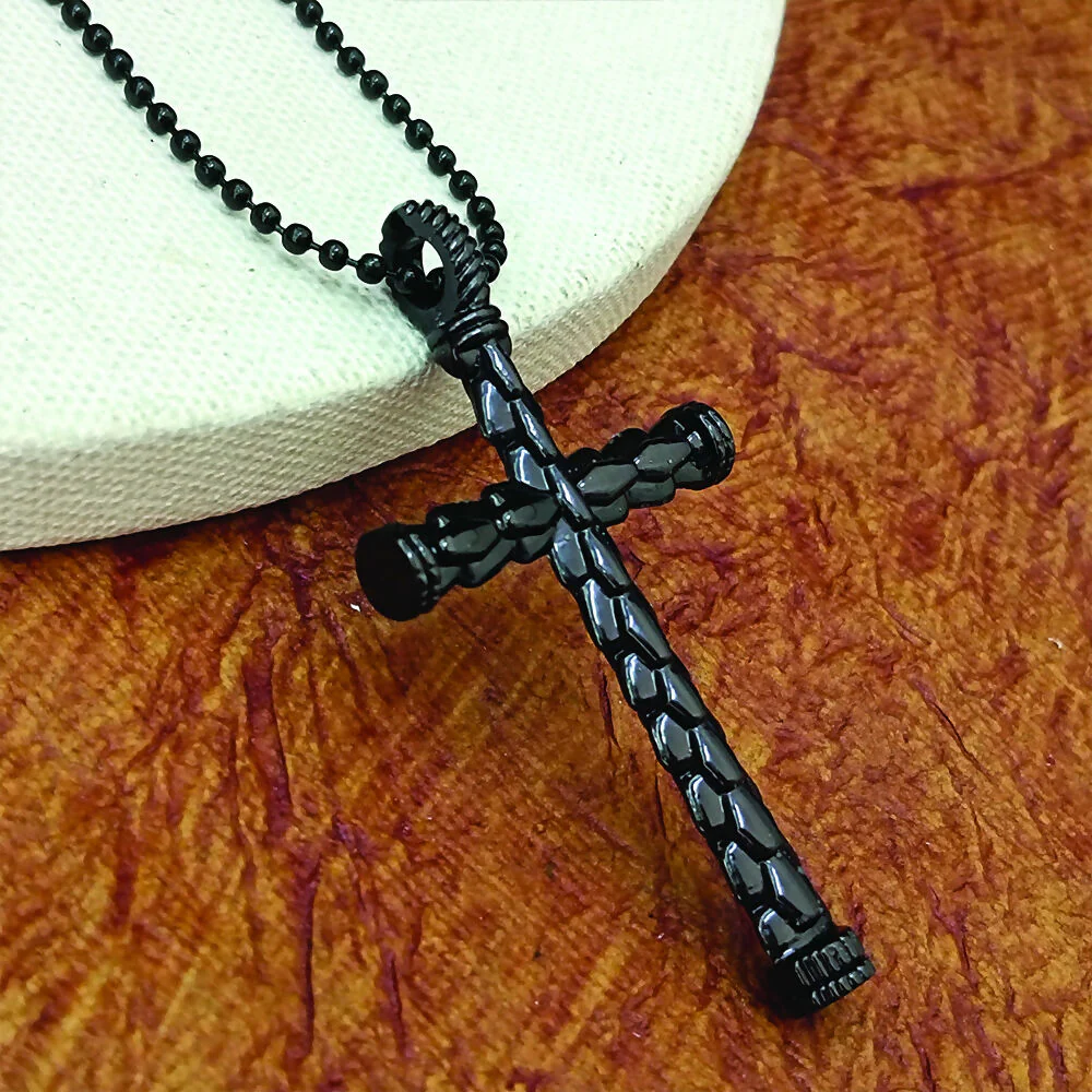 Black Cross Chain Pendent For mens - Image 4