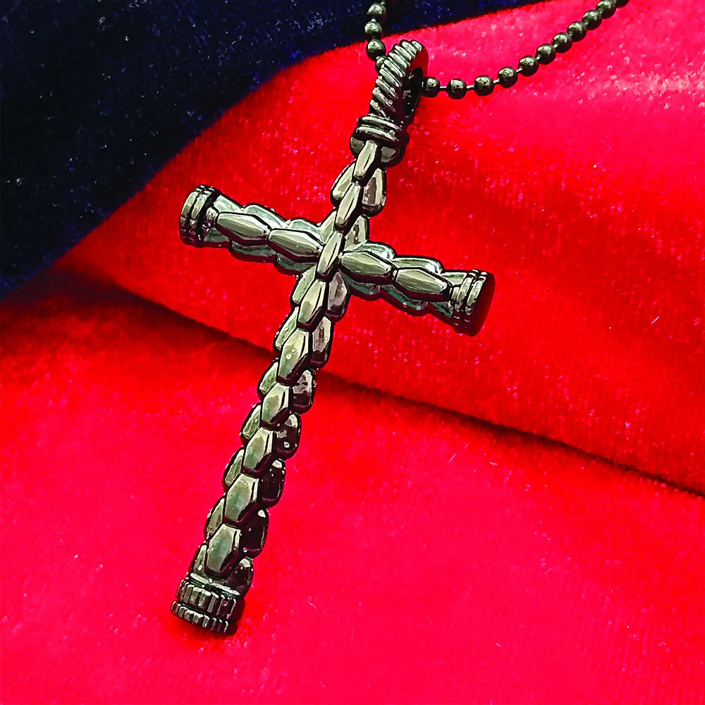 Black Cross Chain Pendent For mens - Image 6