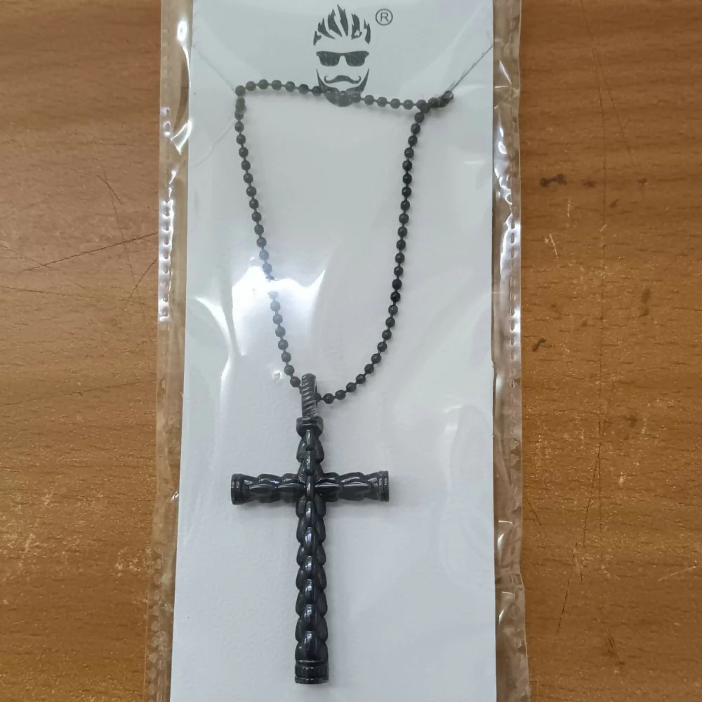 Black Cross Chain Pendent For mens - Image 7