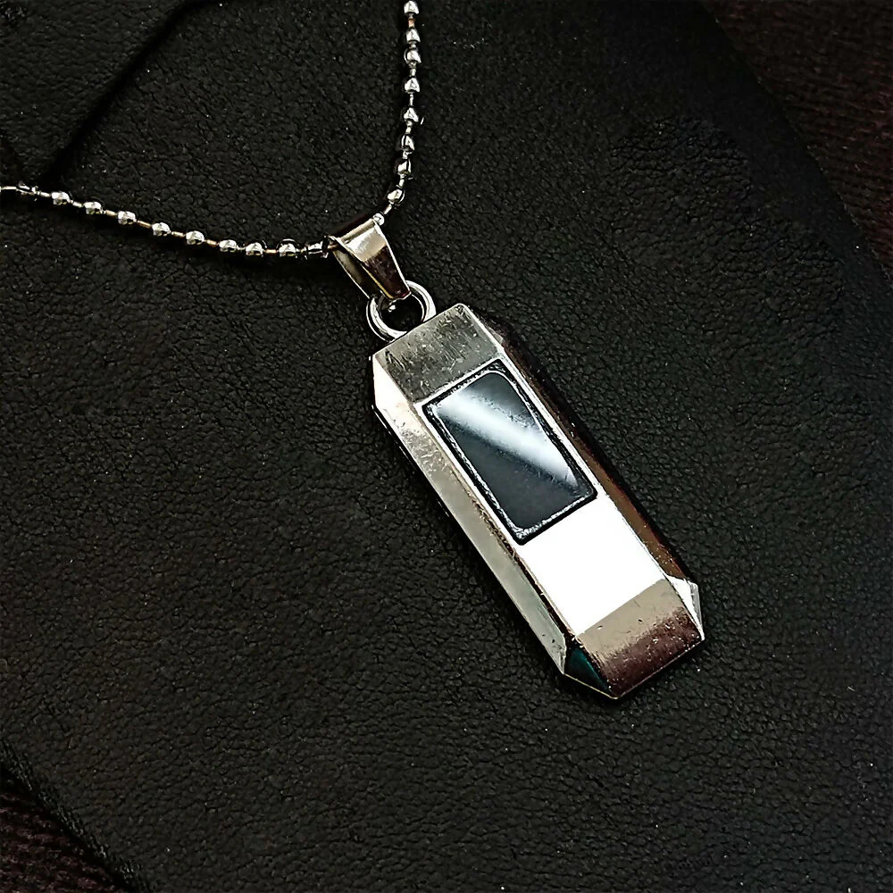 Black Enamel Chain Pendant For Men - Image 2