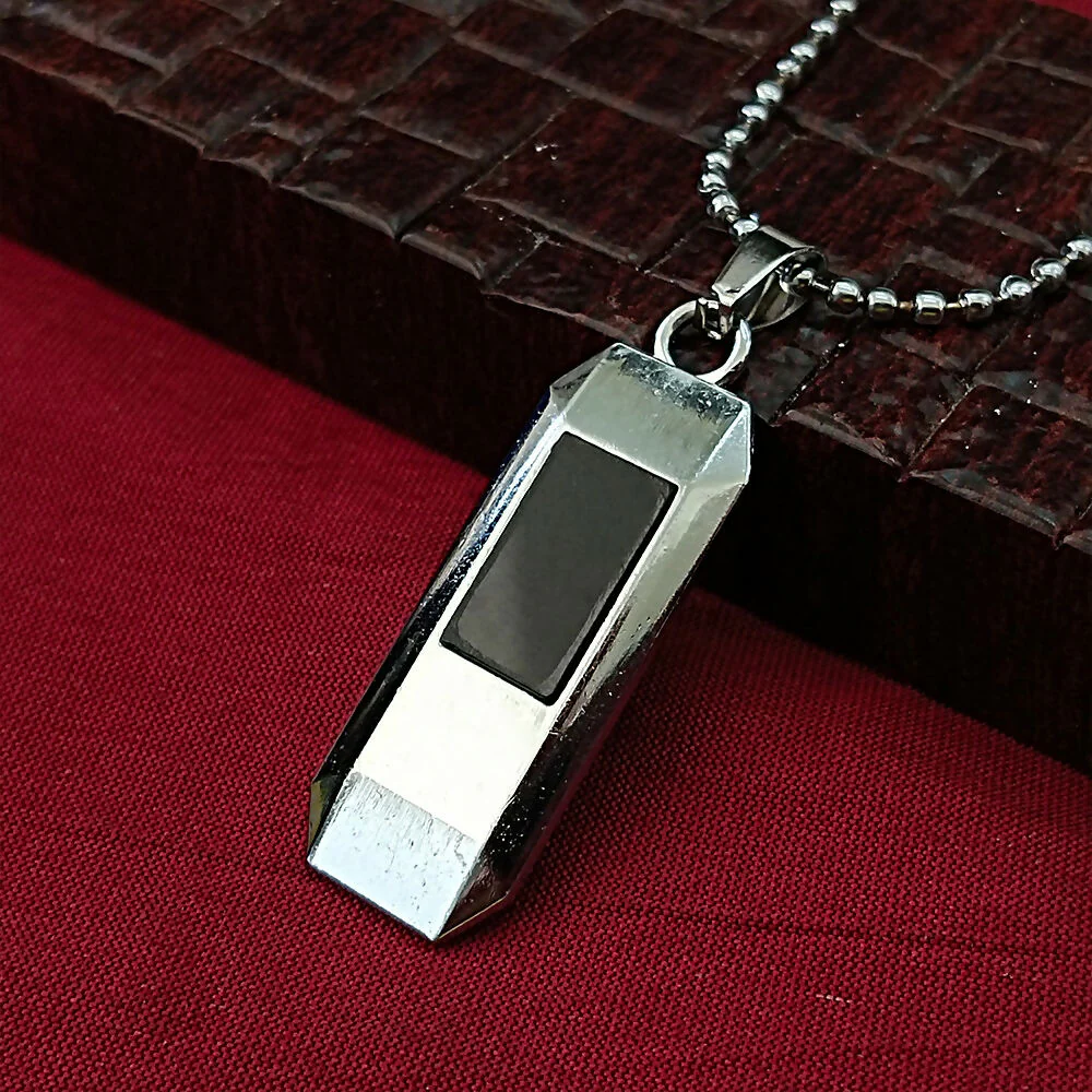 Black Enamel Chain Pendant For Men - Image 4