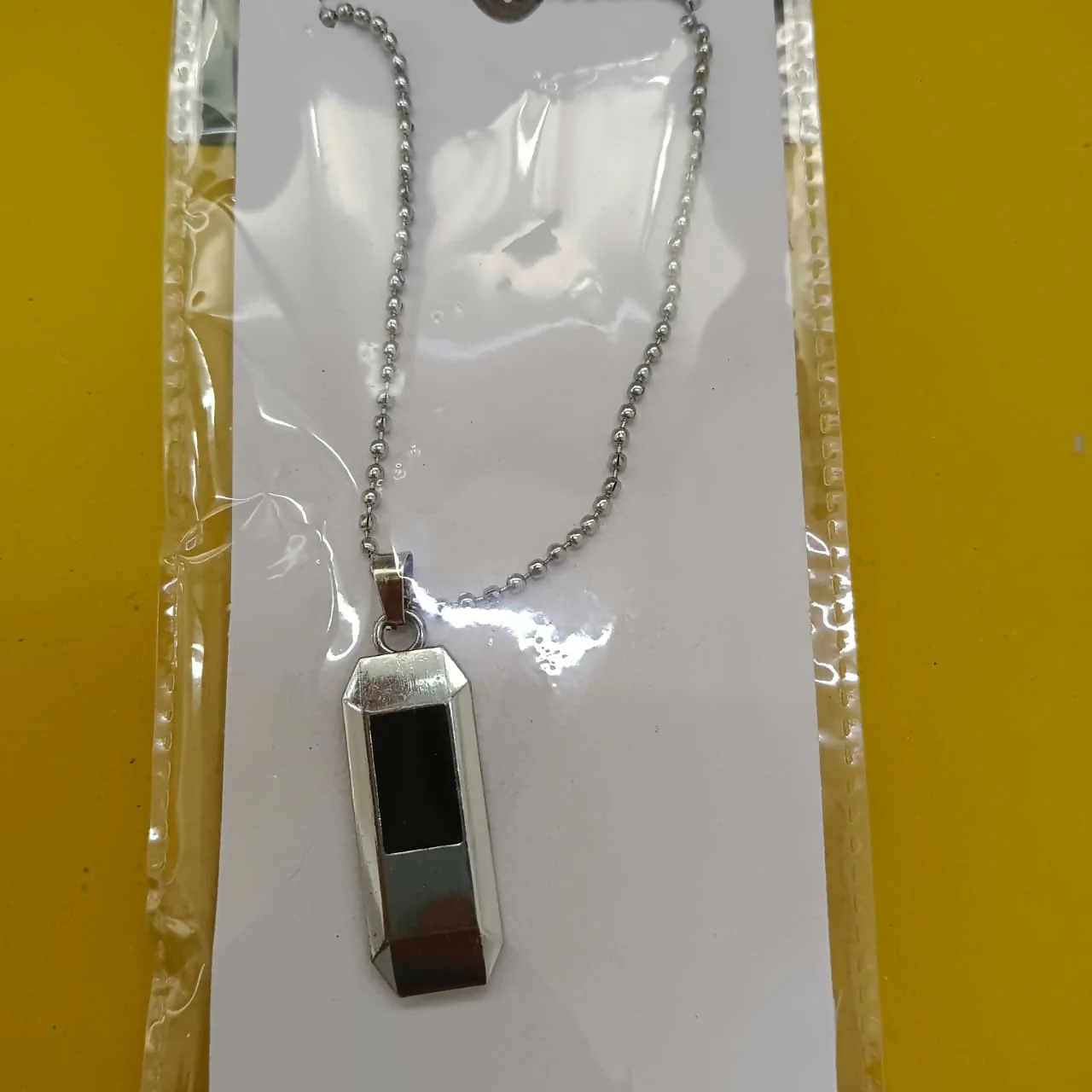 Black Enamel Chain Pendant For Men - Image 5