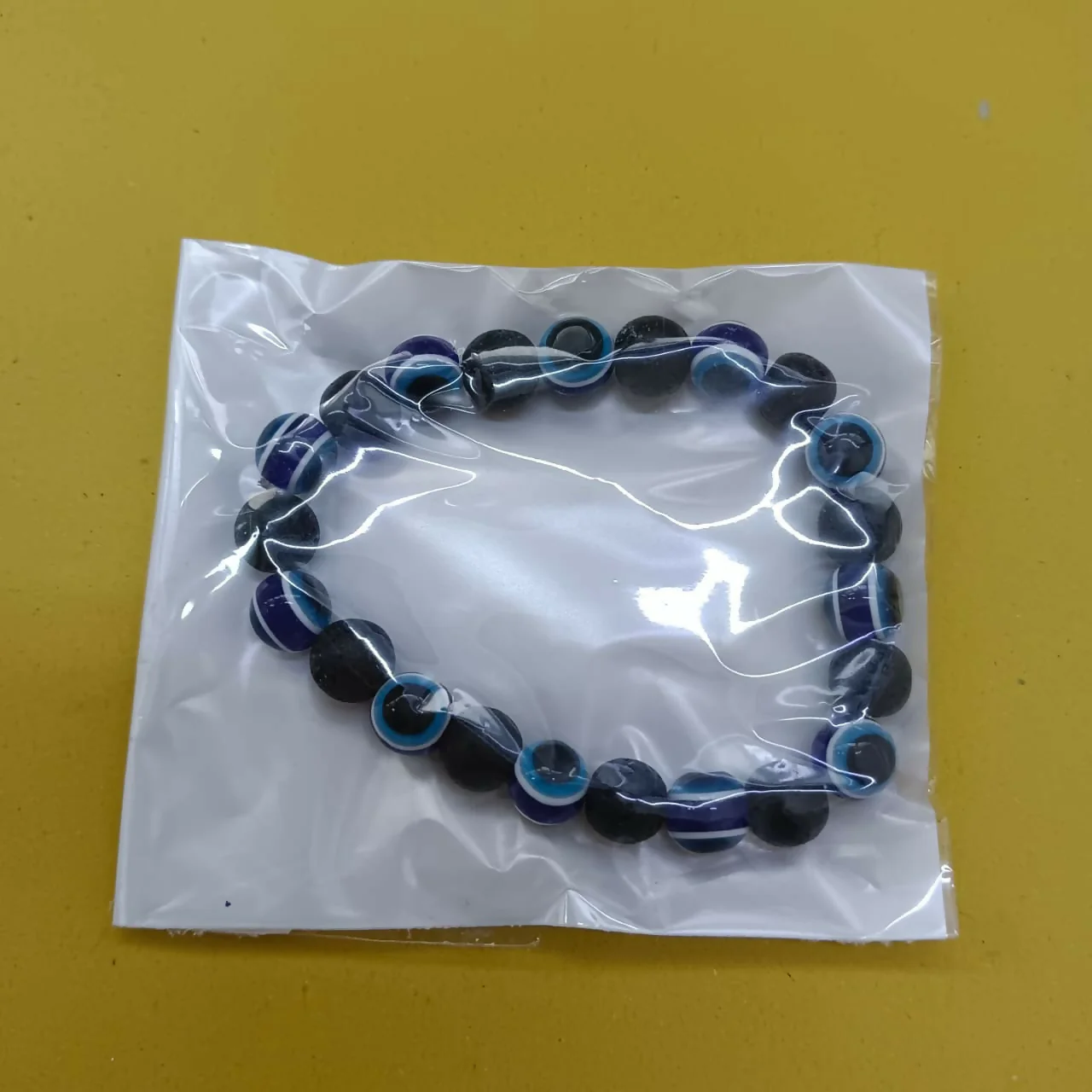 Black Evil Eye Glass Beads Bracelet - Image 4